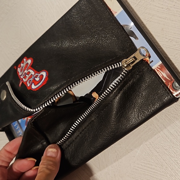 GREASE faux T Birds black leather jacket DVD  Rockin' Rydell Edition EUC - Picture 3 of 8